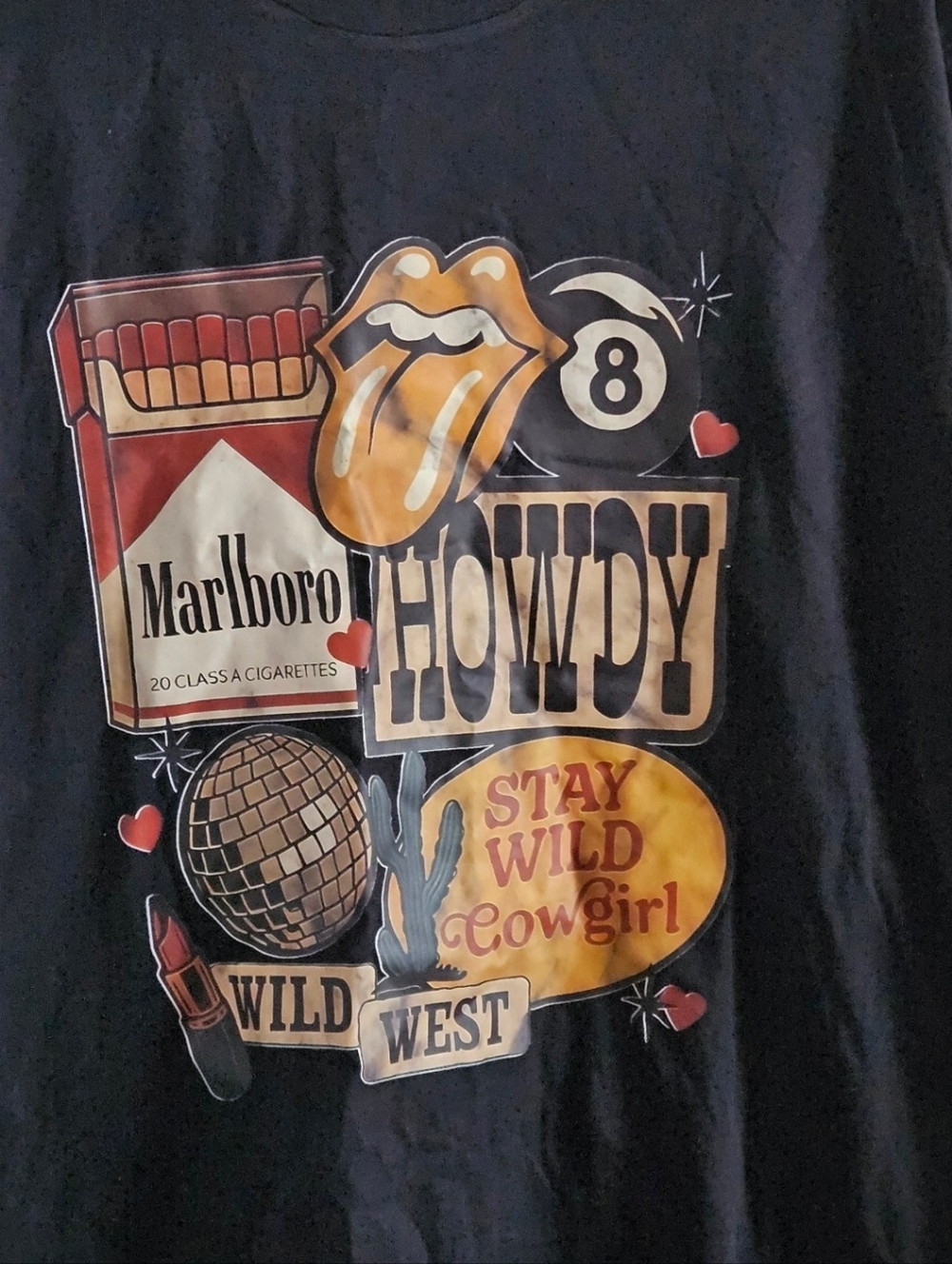 PLUS SIZE MARLBORO WESTERN STYLE BLACK GRAPHIC TEE SIZE 2XL - Picture 2 of 3